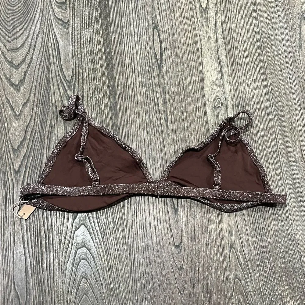 NWT Skims Gliter Triangle Bikini Top Adjustable Straps Lined Cocoa Size 4X
